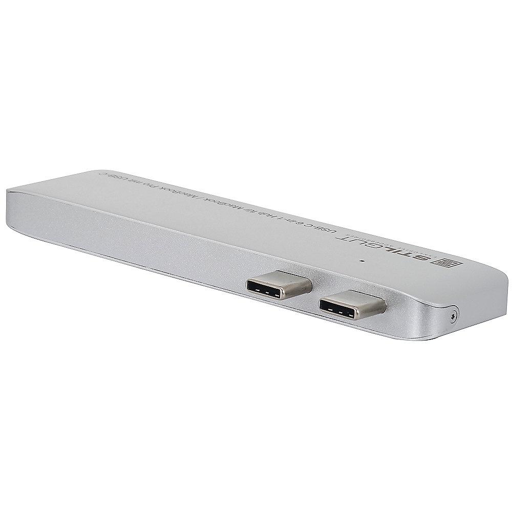 StilGut USB-C HUB mit Ladefunktion für Macbook Pro silber