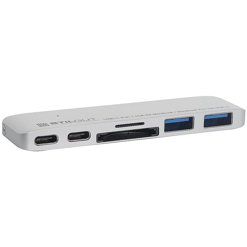 StilGut USB-C HUB mit Ladefunktion für Macbook Pro silber