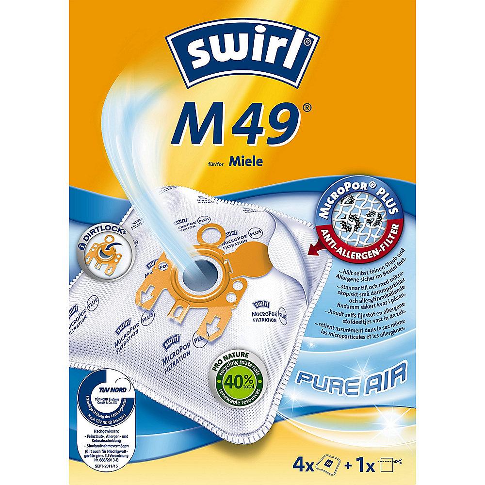 Swirl M 49 MicroPor Plus AirSpace Staubsaugerbeutel (4er Pack), Swirl, M, 49, MicroPor, Plus, AirSpace, Staubsaugerbeutel, 4er, Pack,