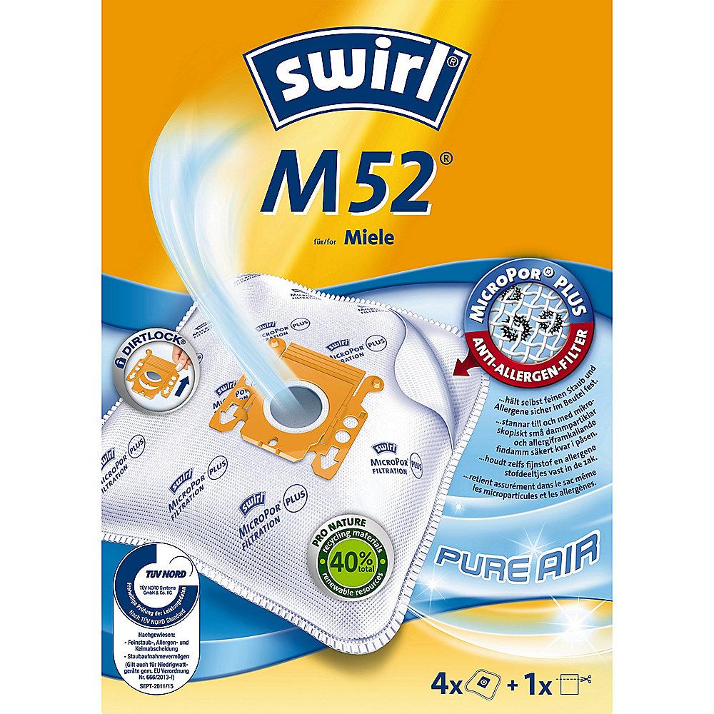 Swirl M 52 MicroPor Plus AirSpace Staubsaugerbeutel (4er Pack), Swirl, M, 52, MicroPor, Plus, AirSpace, Staubsaugerbeutel, 4er, Pack,
