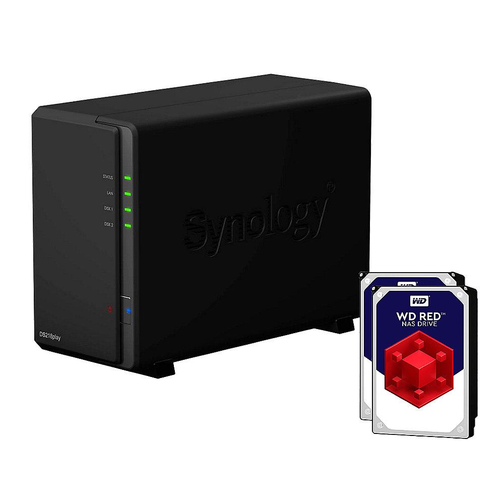 Synology Diskstation DS218play NAS 2-Bay 8TB inkl. 2x 4TB WD RED WD40EFRX