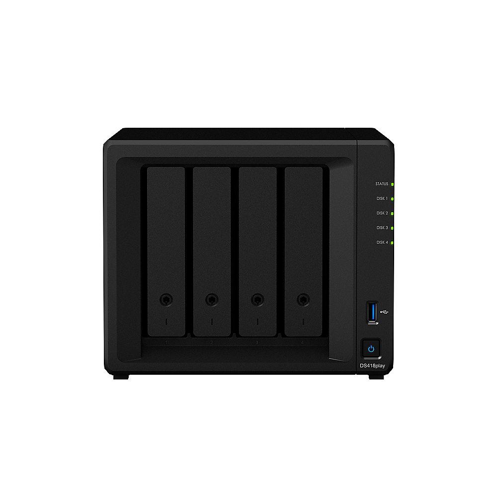 Synology DS418play NAS System 4-Bay 40TB inkl. 4x 10TB Seagate ST10000VN0004, Synology, DS418play, NAS, System, 4-Bay, 40TB, inkl., 4x, 10TB, Seagate, ST10000VN0004