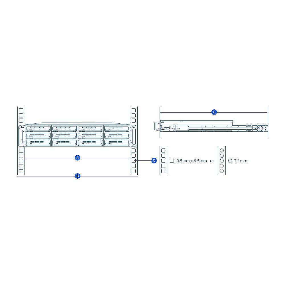 Synology RKS1317 Rail Kit gleitend für Synology 1U/2U/3U