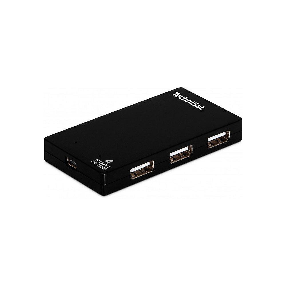 TechniSat Aktiver 4-Port-USB-Hub, schwarz, TechniSat, Aktiver, 4-Port-USB-Hub, schwarz