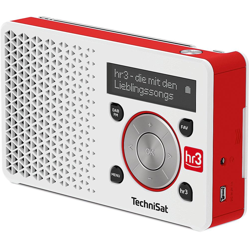 Technisat DIGITRADIO 1, hr3 Edition, weiß/rot UKW/DAB  mit Akku Netzteil