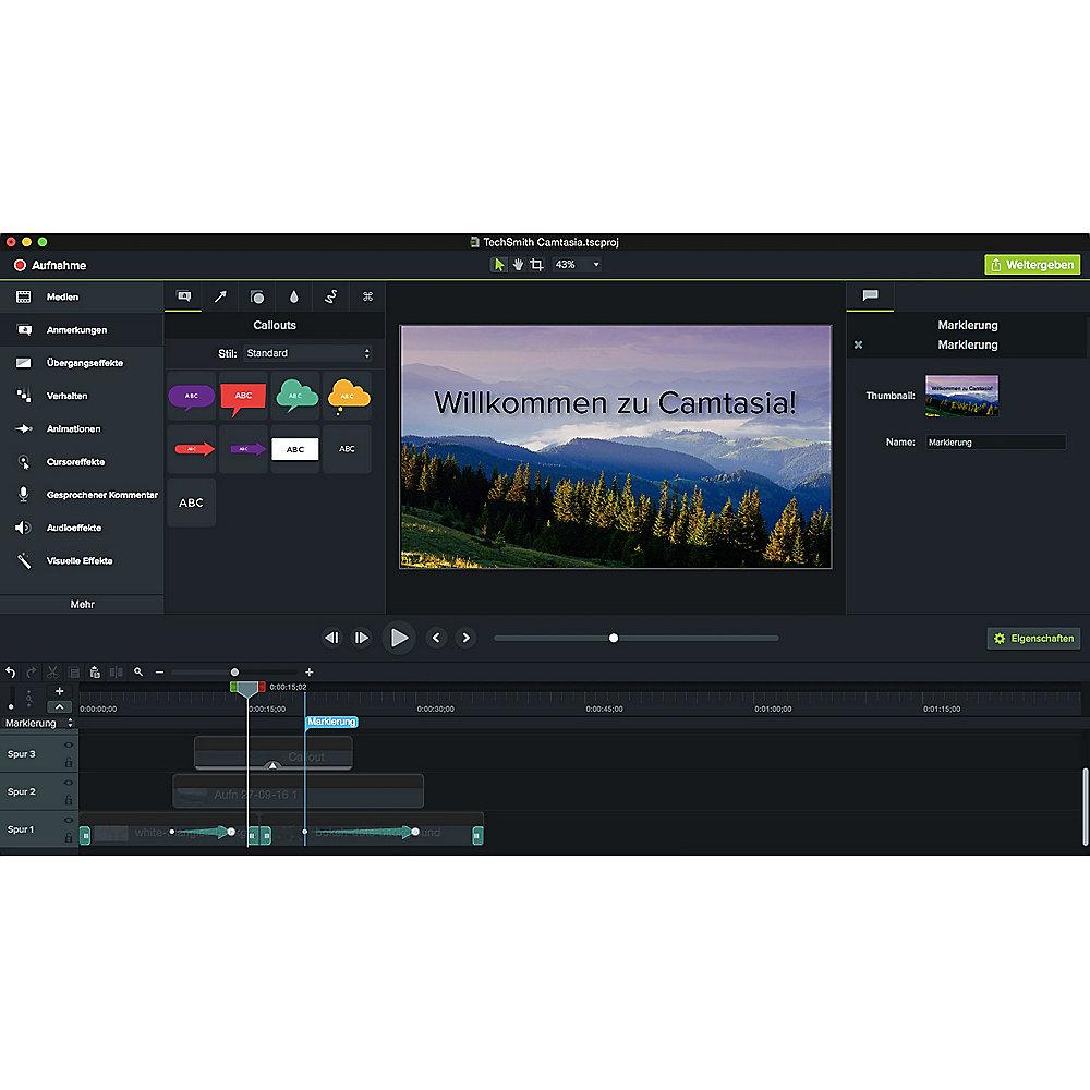 TechSmith Camtasia Studio 9 15-24 User EDU Lizenz