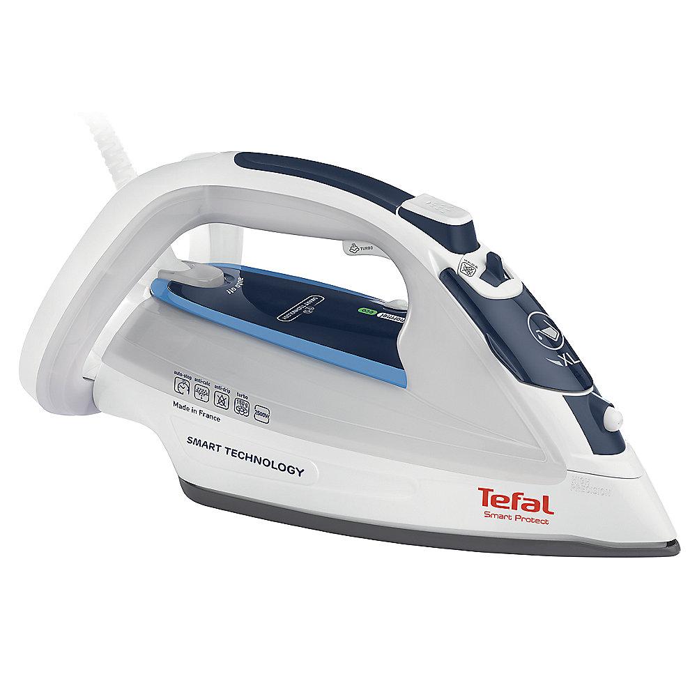 Tefal FV 4980 Smart Protect Dampfbügeleisen 2.600 W weiß/blau, Tefal, FV, 4980, Smart, Protect, Dampfbügeleisen, 2.600, W, weiß/blau