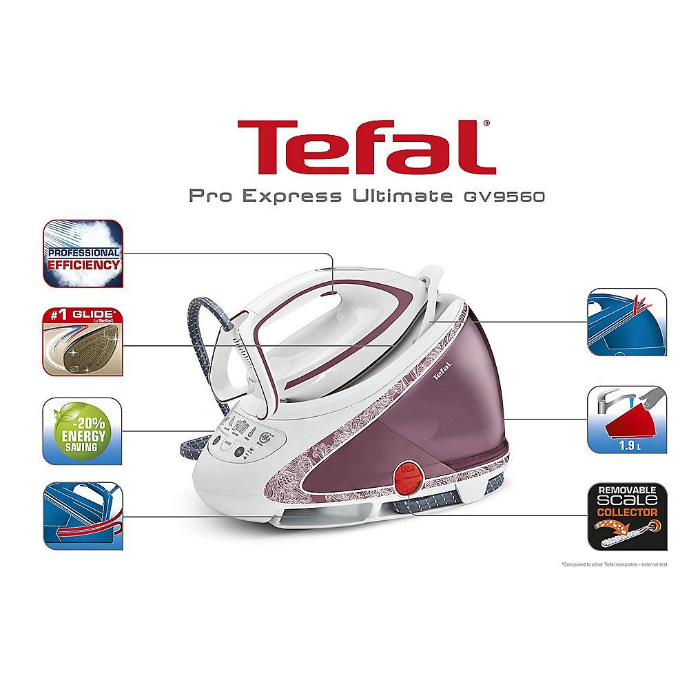 Tefal GV9560 Pro Express Ultimate Hochdruck-Dampfbügelstation weiss/rosé