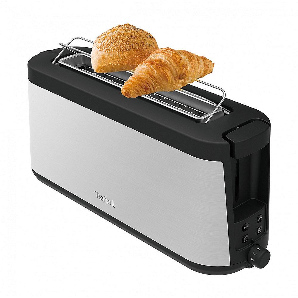 Tefal TL4308 Toaster Element 1000W Schwarz / Edelstahl mit Brötchenaufsatz