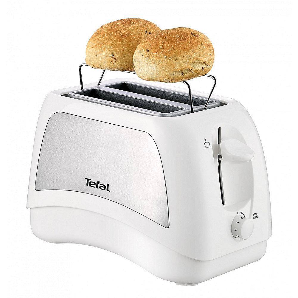 Tefal TT131E Toaster Delfini Plus 870W weiß / Edelstahl, Tefal, TT131E, Toaster, Delfini, Plus, 870W, weiß, /, Edelstahl