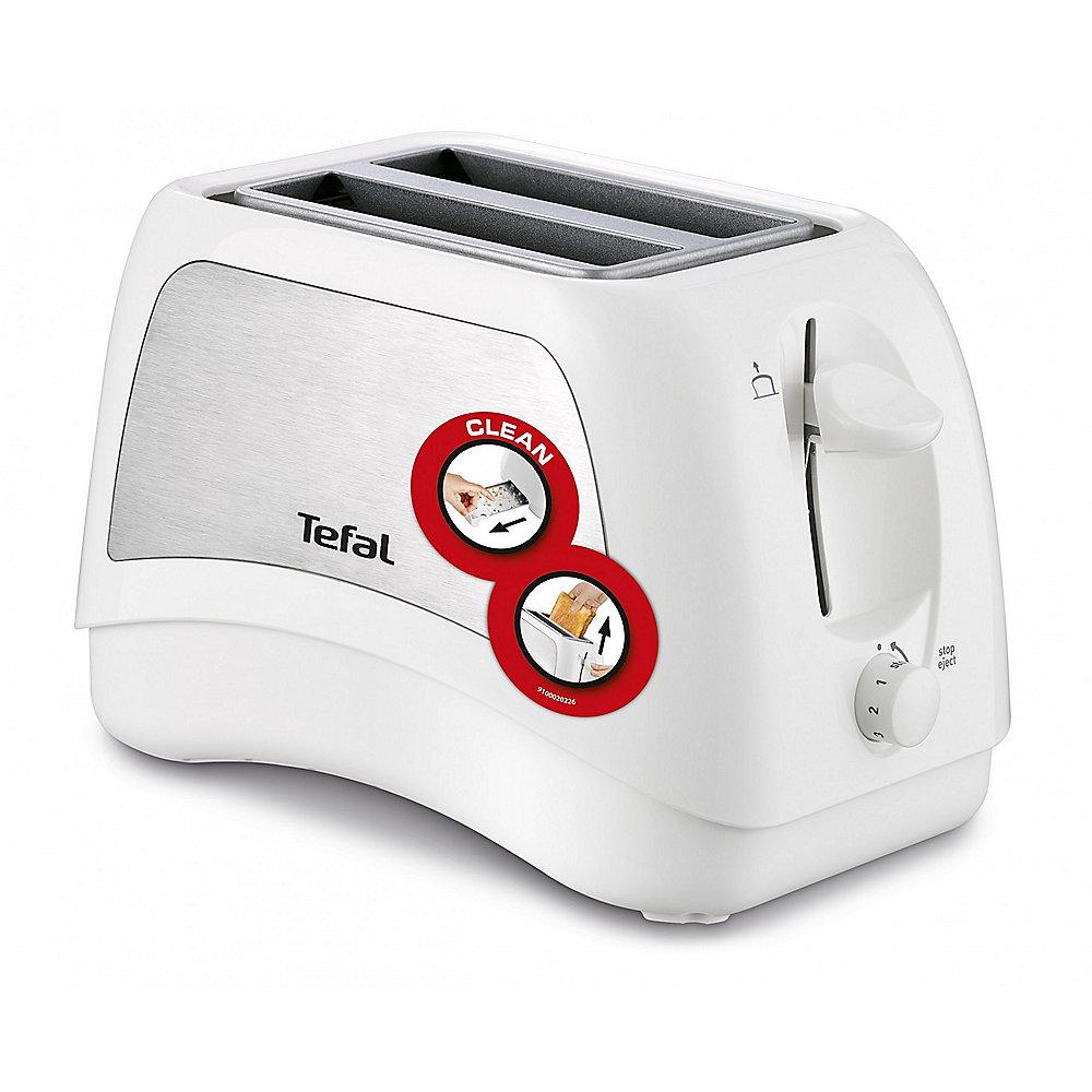 Tefal TT131E Toaster Delfini Plus 870W weiß / Edelstahl, Tefal, TT131E, Toaster, Delfini, Plus, 870W, weiß, /, Edelstahl