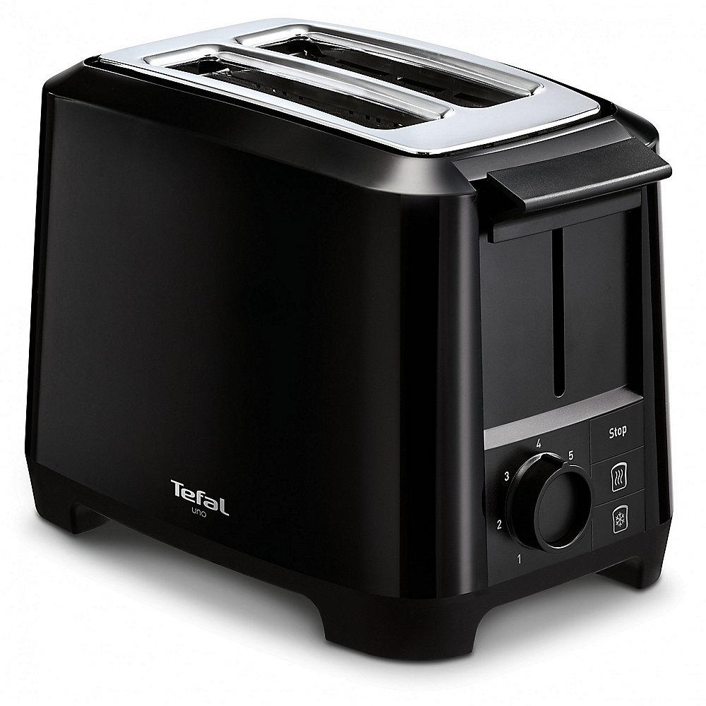 Tefal TT1408 Toaster Uno 2S 800W Schwarz mit Brötchenaufsatz, Tefal, TT1408, Toaster, Uno, 2S, 800W, Schwarz, Brötchenaufsatz