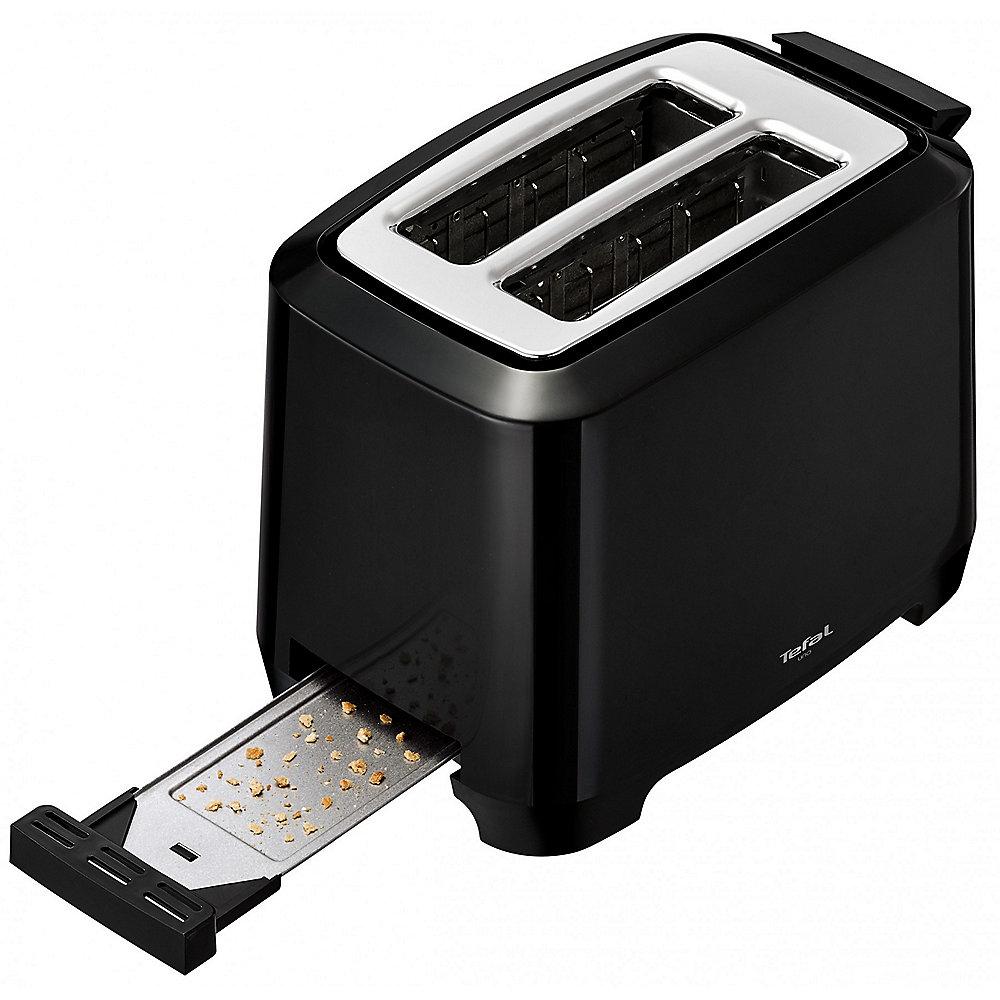 Tefal TT1408 Toaster Uno 2S 800W Schwarz mit Brötchenaufsatz