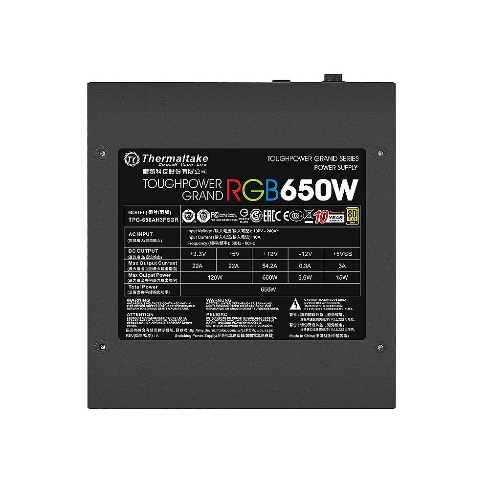 Thermaltake ToughPower Grand RGB Sync Ed. 650W Netzteil 80  Gold (140mm Lüfter)