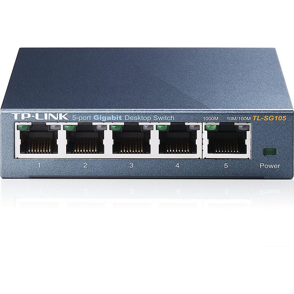 TP-LINK TL-SG105 5x Port Desktop Gigabit Switch Metall, TP-LINK, TL-SG105, 5x, Port, Desktop, Gigabit, Switch, Metall
