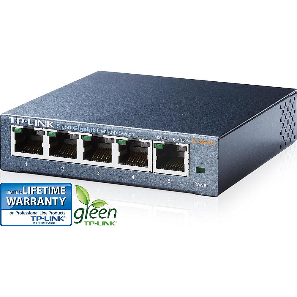 TP-LINK TL-SG105 5x Port Desktop Gigabit Switch Metall