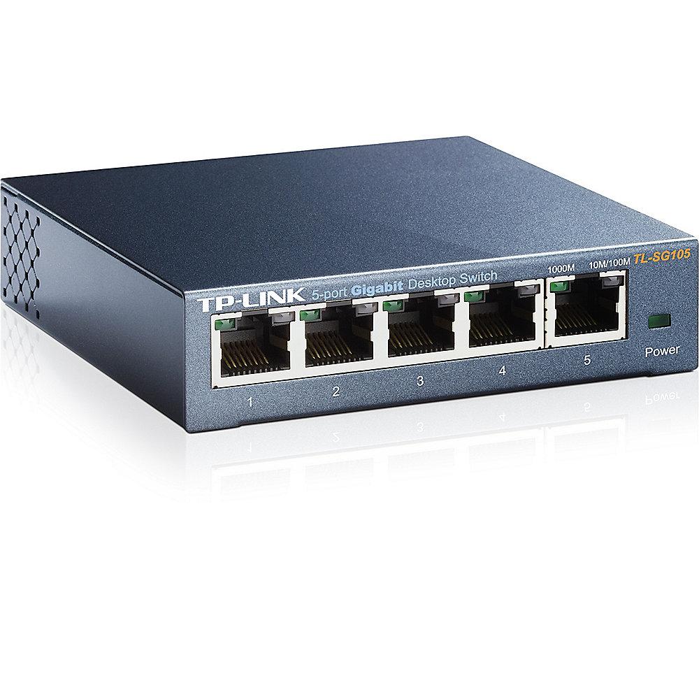 TP-LINK TL-SG105 5x Port Desktop Gigabit Switch Metall, TP-LINK, TL-SG105, 5x, Port, Desktop, Gigabit, Switch, Metall