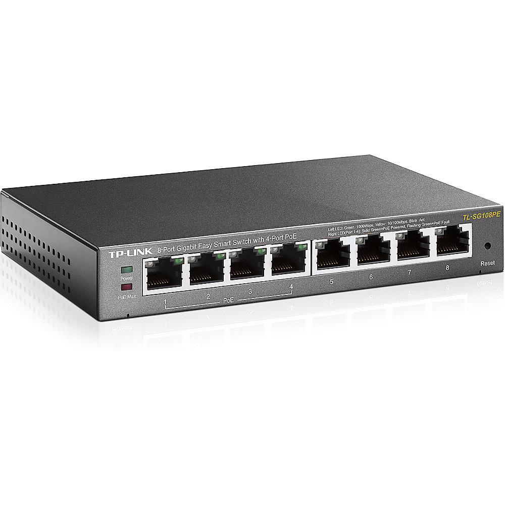 TP-LINK TL-SG108PE 8-Port Desktop Gigabit Easy Smart Switch mit 4x PoE IGMPv3