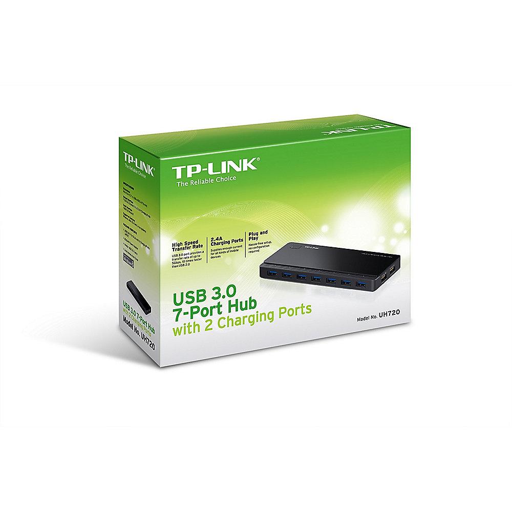 TP-LINK UH720 USB Hub mit 2 Ladeports - 7 Port USB 3.0, 2x Ladeport 2,4A
