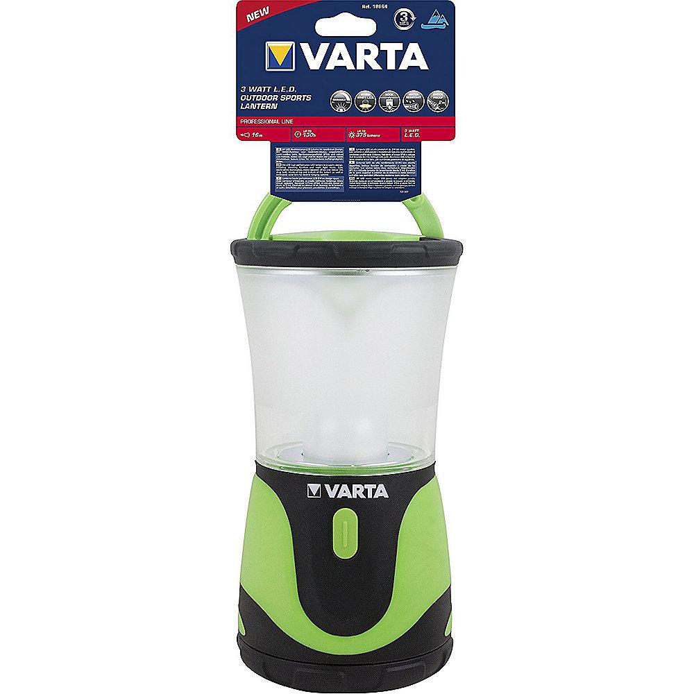 VARTA 3 Watt LED Outdoor Sports Lantern 3D schwarz/grün