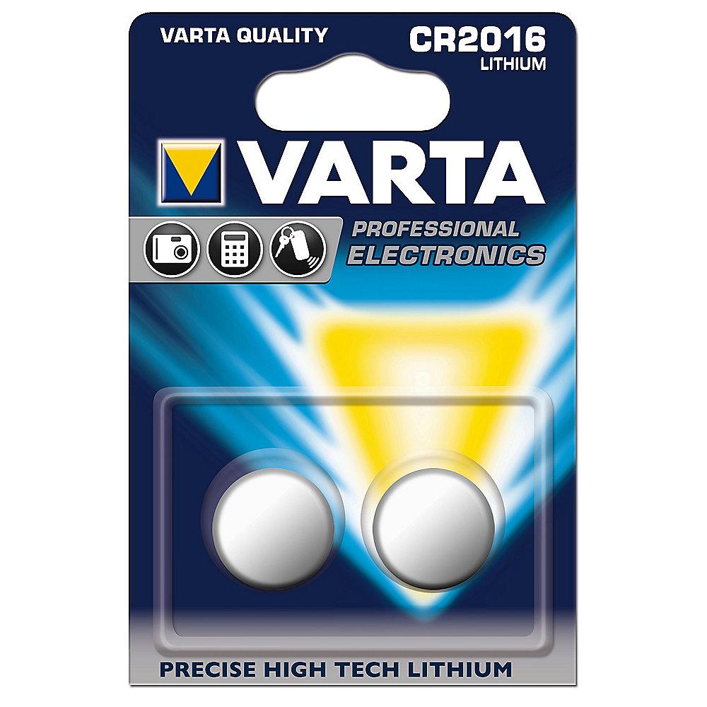 VARTA Professional Electronics Knopfzelle Batterie CR 2016 2er Blister, VARTA, Professional, Electronics, Knopfzelle, Batterie, CR, 2016, 2er, Blister