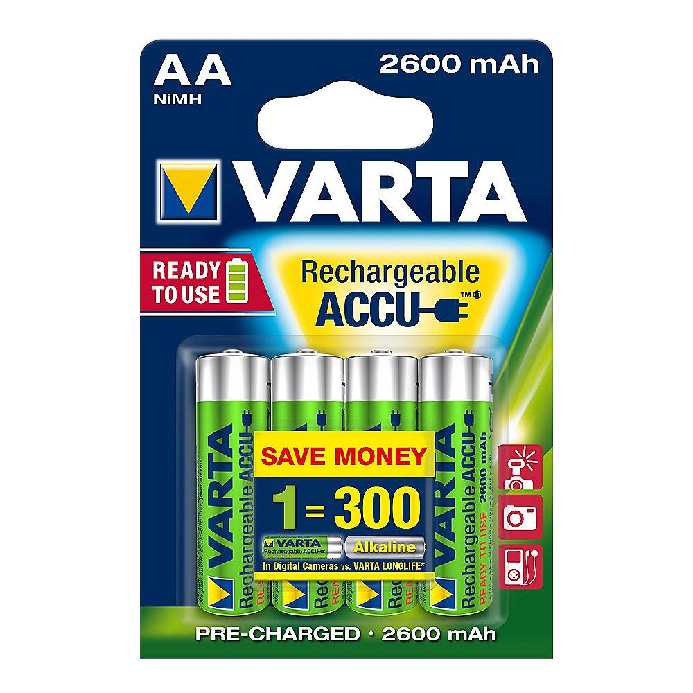 VARTA Ready2Use Akku Mignon AA HR6 4er Blister (2600 mAh), VARTA, Ready2Use, Akku, Mignon, AA, HR6, 4er, Blister, 2600, mAh,