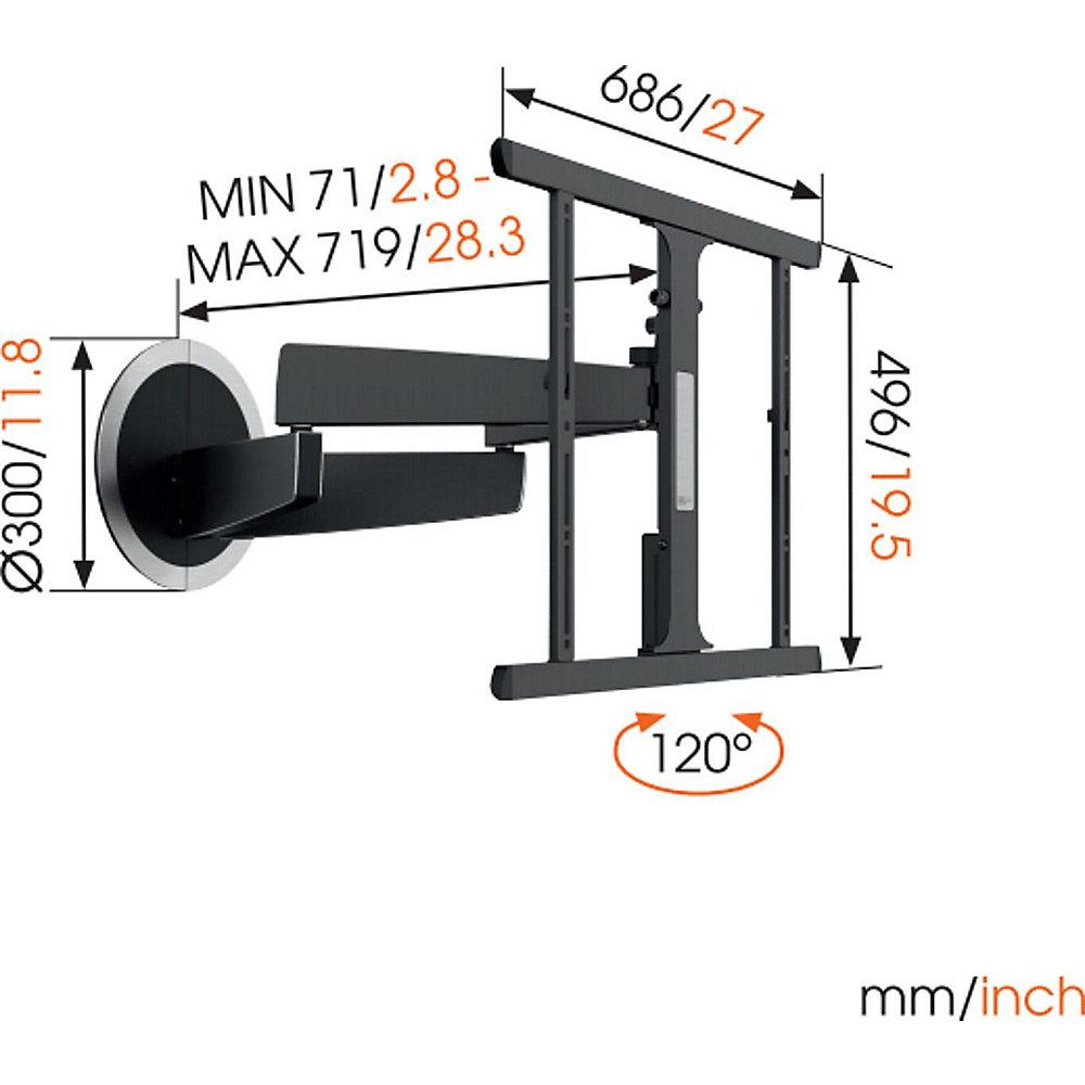 Vogels NEXT 7355 motorisierte Wandhalterung VESA 200x200 bis 600x400mm schwarz