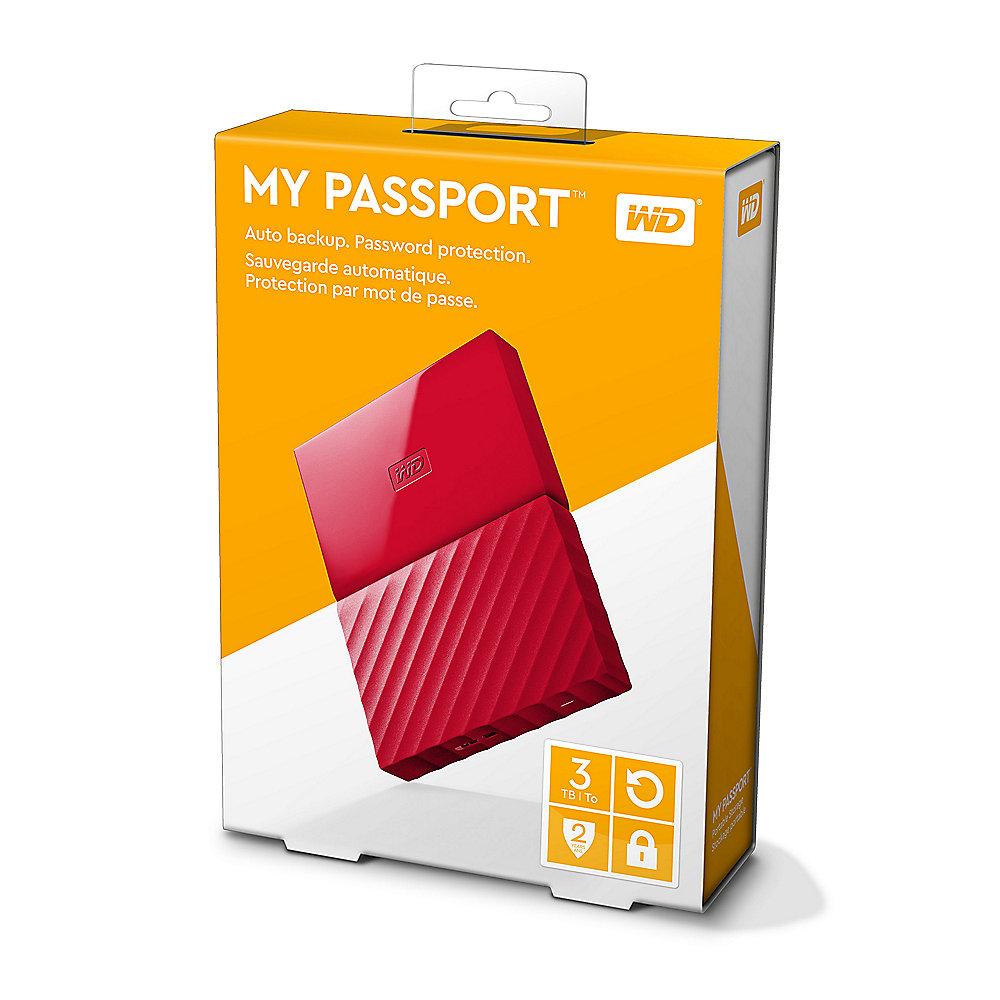 WD My Passport USB3.0 3TB 2.5zoll - Rot NEW