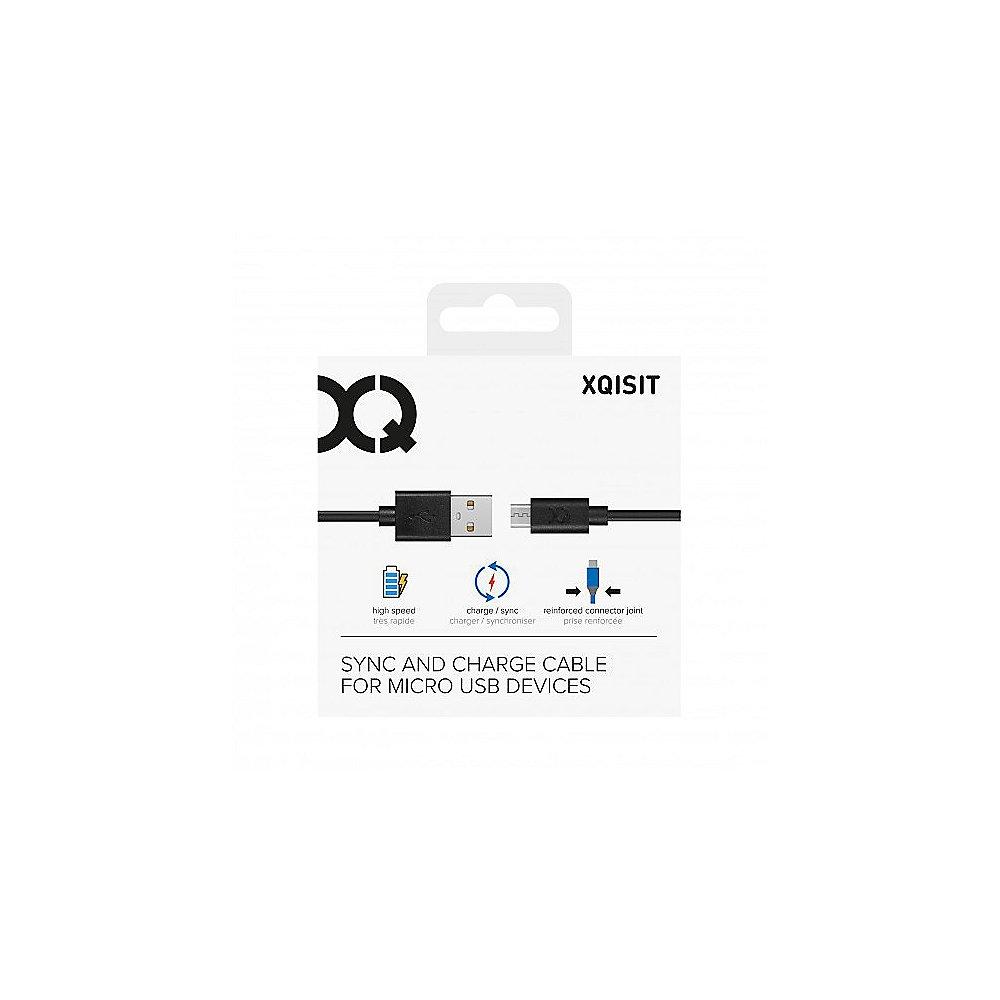 xqisit Charge & Sync Micro-USB Kabel 1m schwarz, xqisit, Charge, &, Sync, Micro-USB, Kabel, 1m, schwarz