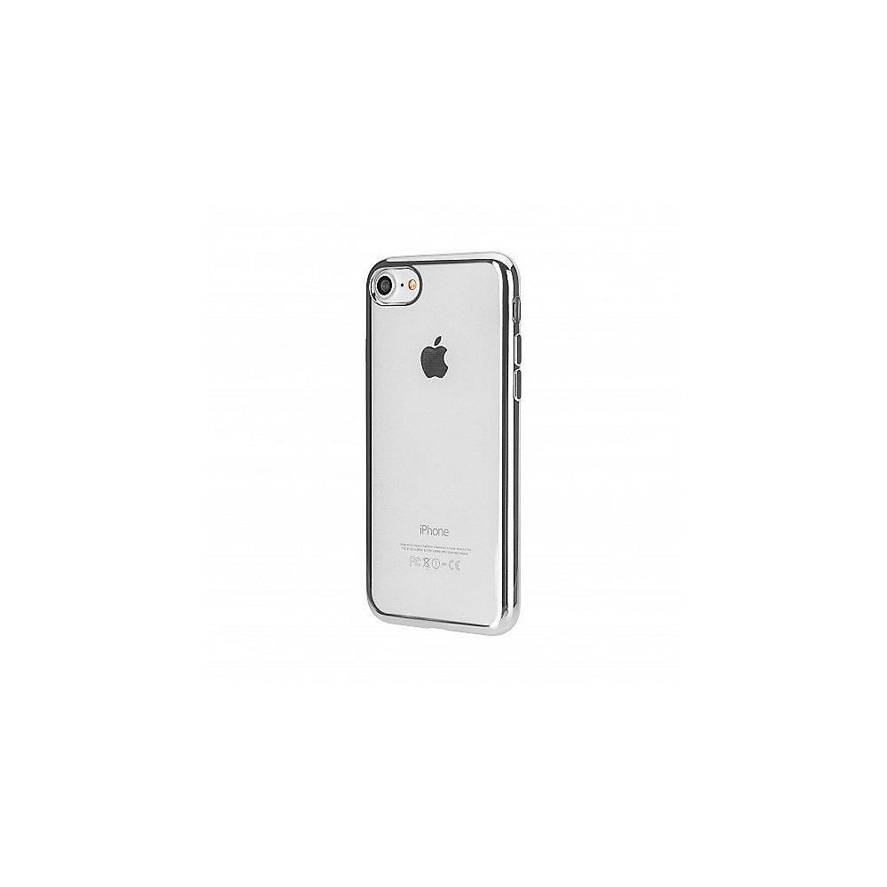 xqisit Flex Case Chromed Edge für iPhone 8/7, silber-transparent