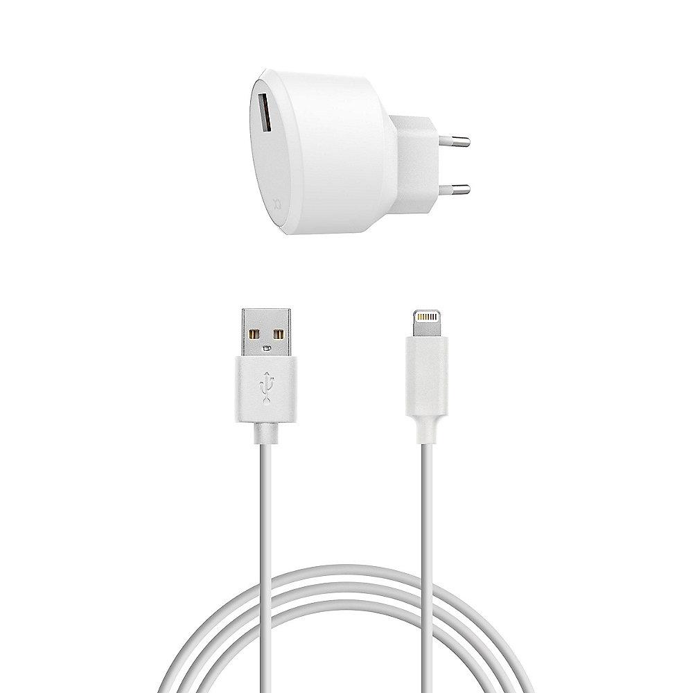 xqisit Reiselader 2,1A Single USB inkl. Lightning Kabel weiß, xqisit, Reiselader, 2,1A, Single, USB, inkl., Lightning, Kabel, weiß