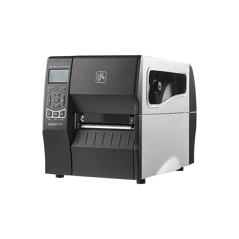 Zebra ZT230 Etikettendrucker Monochrom Cutter USB LAN Seriell 203 dpi, Zebra, ZT230, Etikettendrucker, Monochrom, Cutter, USB, LAN, Seriell, 203, dpi