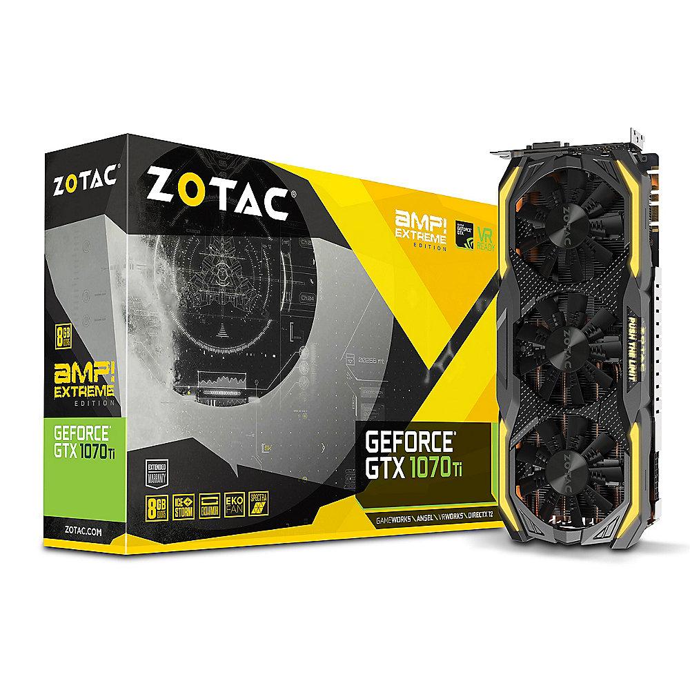 Zotac GeForce GTX 1070Ti AMP! Extreme Ed. 8GB GDDR5 Grafikkarte DVI/HDMI/3xDP, Zotac, GeForce, GTX, 1070Ti, AMP!, Extreme, Ed., 8GB, GDDR5, Grafikkarte, DVI/HDMI/3xDP