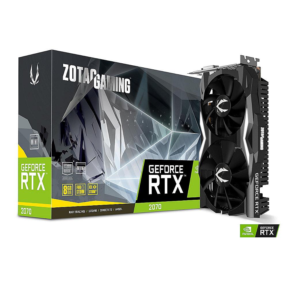 Zotac GeForce RTX 2070 Mini 8 GB GDDR6 Grafikkarte 3xDP/HDMI/DVI, Zotac, GeForce, RTX, 2070, Mini, 8, GB, GDDR6, Grafikkarte, 3xDP/HDMI/DVI