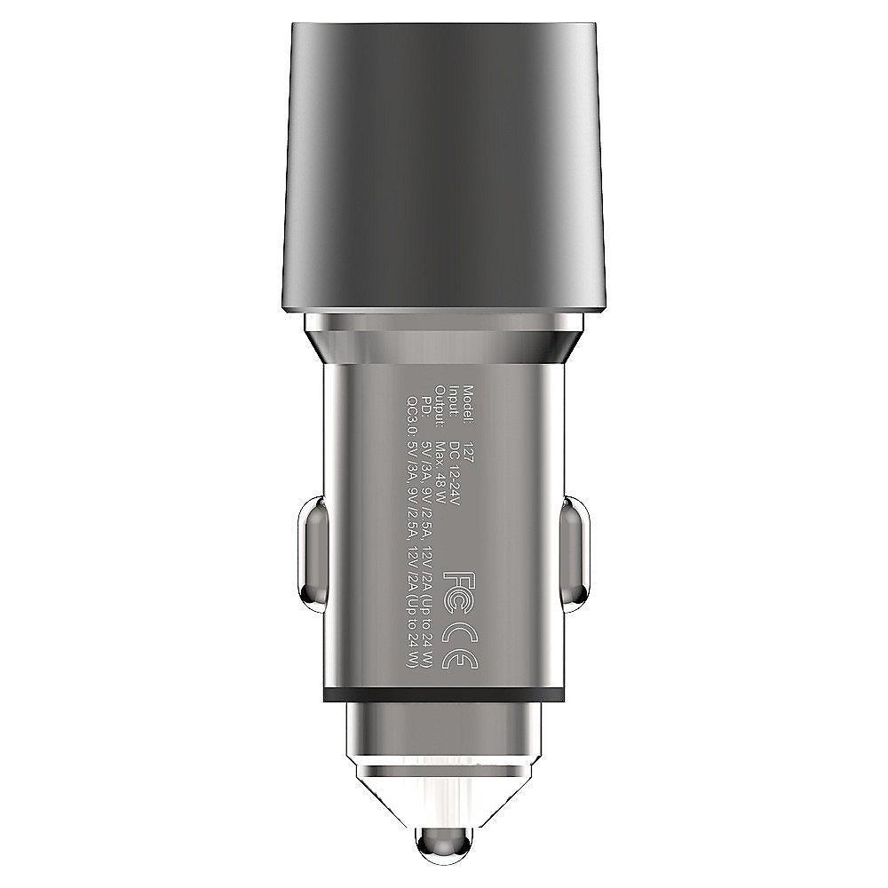 Adonit ADFCC Kfz-Ladegerät USB-C PD & USB-A QC 3.0 48W silb./grau, Adonit, ADFCC, Kfz-Ladegerät, USB-C, PD, &, USB-A, QC, 3.0, 48W, silb./grau