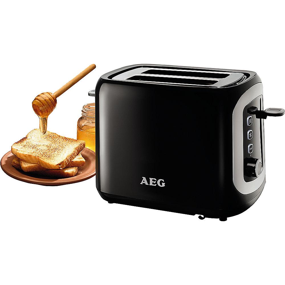 AEG AT 3300 Automatic Toaster Perfect Morning Schwarz Silber