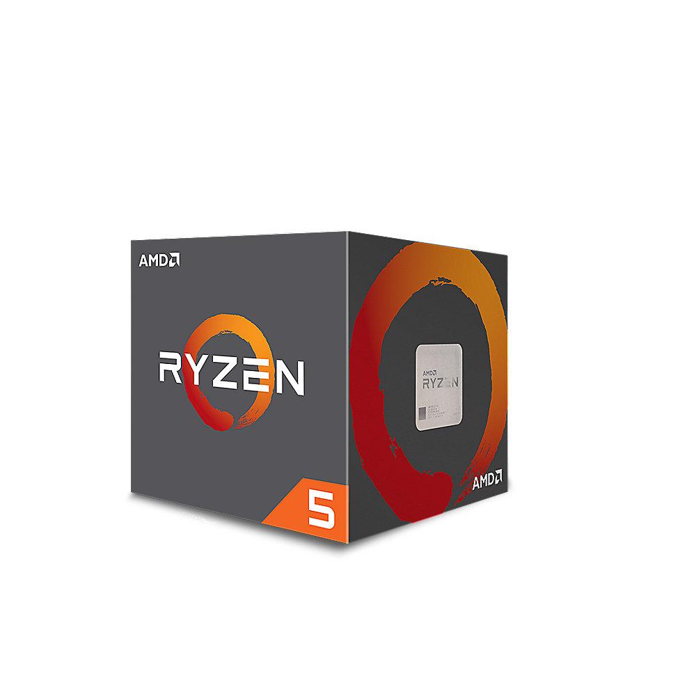 AMD Ryzen R5 2600X (6x 3,6GHz) 19MB Sockel AM4 CPU Boxed (Wraith Spire Kühler), AMD, Ryzen, R5, 2600X, 6x, 3,6GHz, 19MB, Sockel, AM4, CPU, Boxed, Wraith, Spire, Kühler,