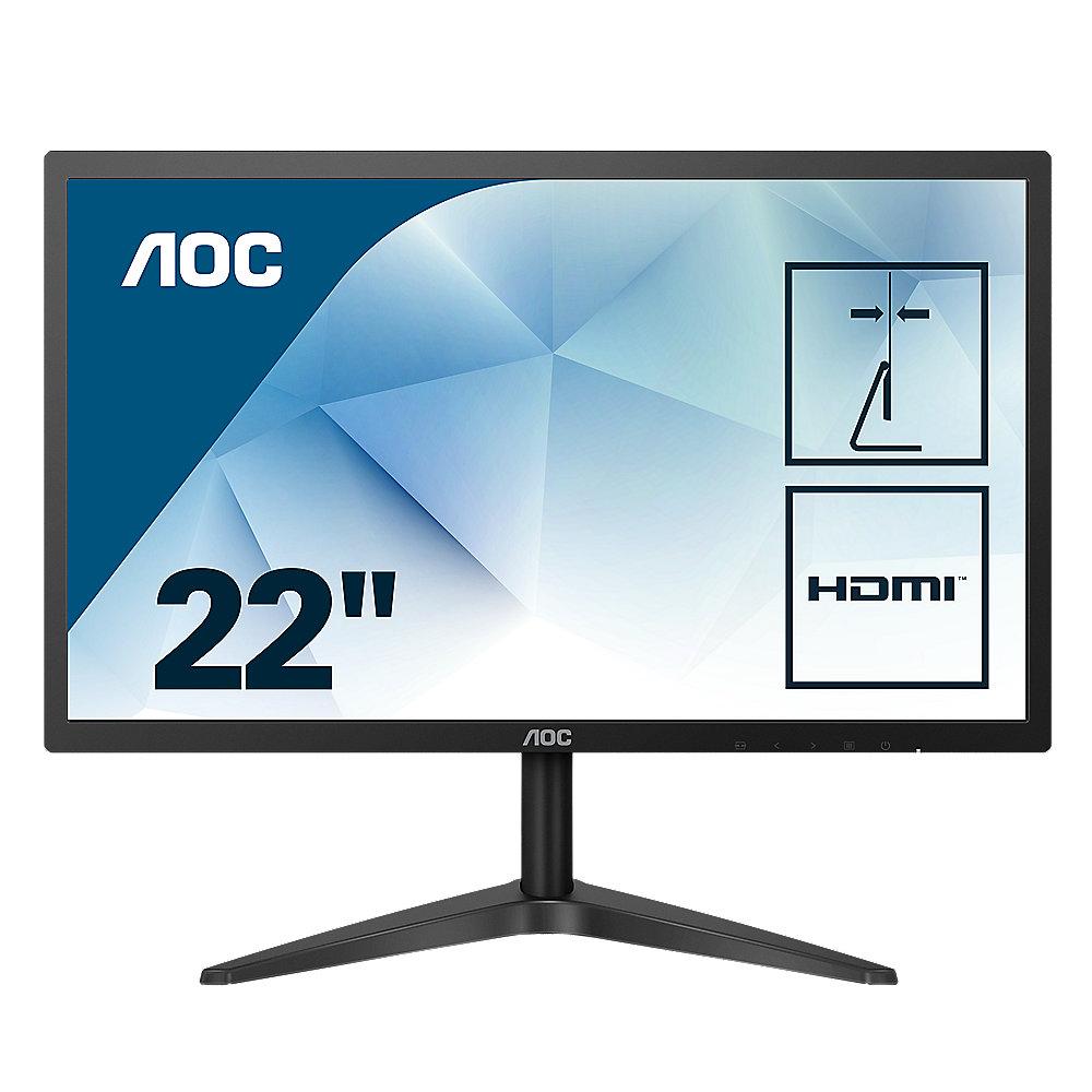 AOC 22B1H 54,7cm (21,5") Gaming-Monitor 16:9 VGA/HDMI 5ms 200cd/m² 20Mio:1