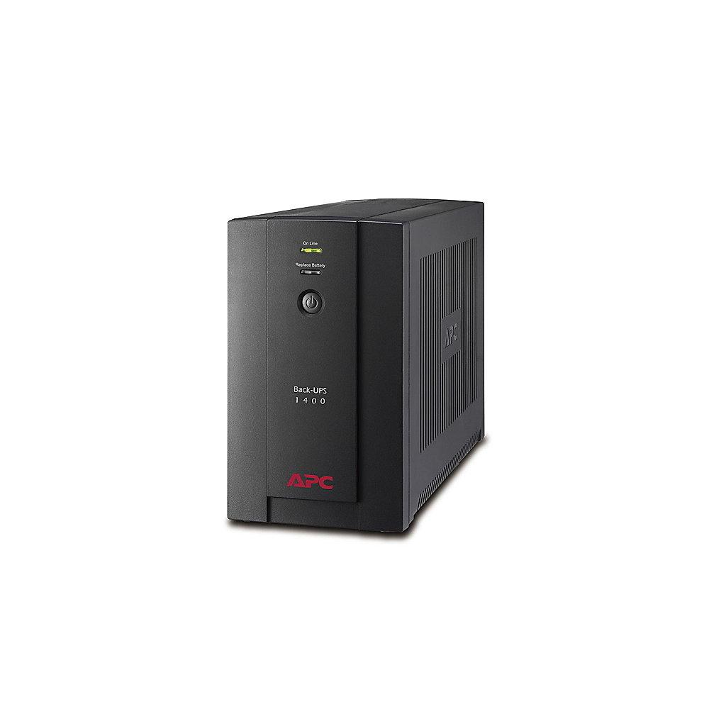 APC Back-UPS 1400VA AVR 4-fach Schutzkontakt (BX1400U-GR)   Gratis PM5-GR