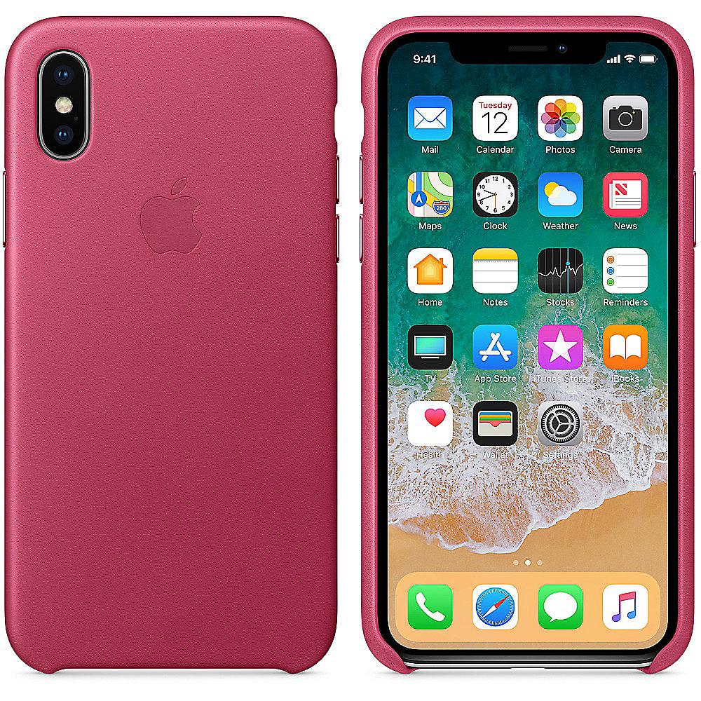 Apple Original iPhone X Leder Case-Fuchsienpink