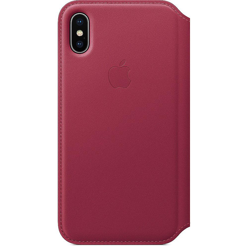 Apple Original iPhone X Leder Folio Case-Beere