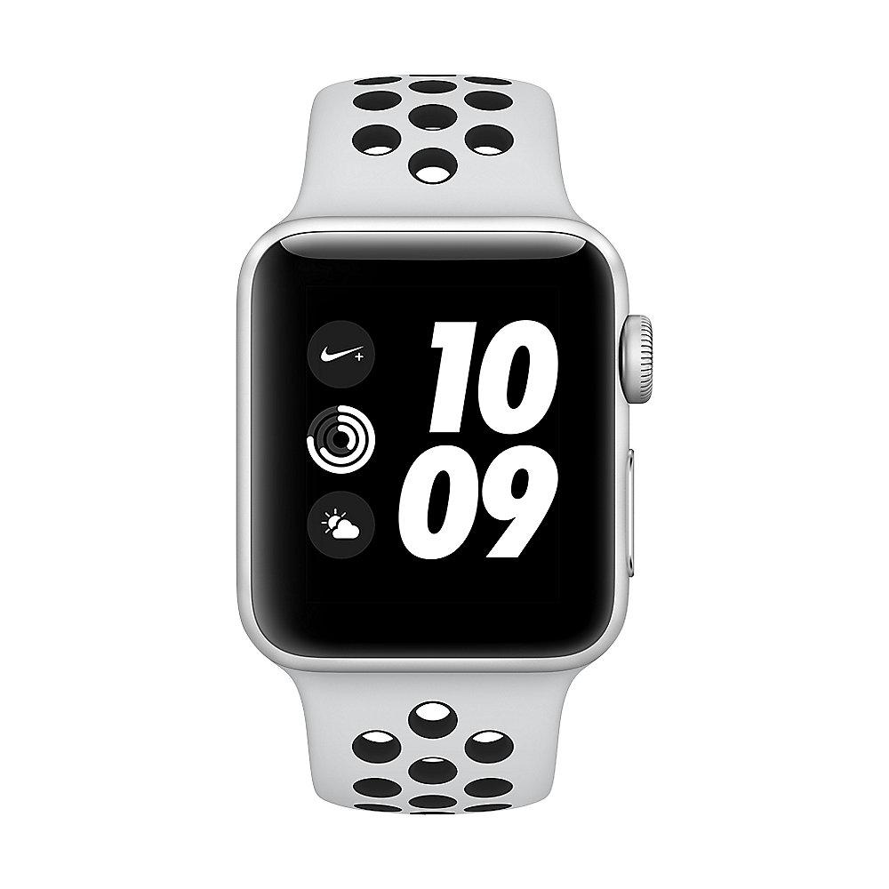 Apple Watch Nike  GPS 38mm Aluminiumgehäuse Silber Sportarmband Platinum Schwarz