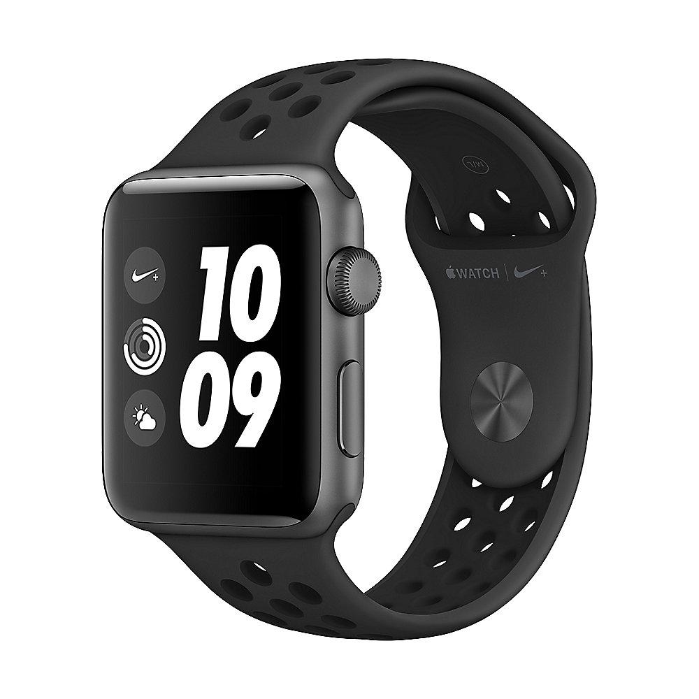 Apple Watch Nike  GPS 42mm Aluminiumgehäuse Space Grau Nike Sportarmband Schwarz