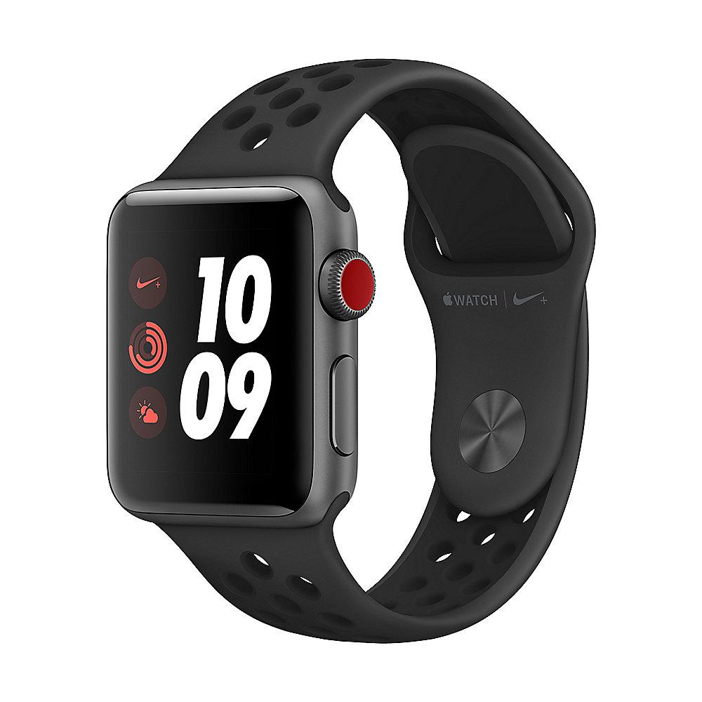 Apple Watch Nike  LTE 38mm Aluminiumgehäuse Space Grau Nike Sportarmband Schwarz