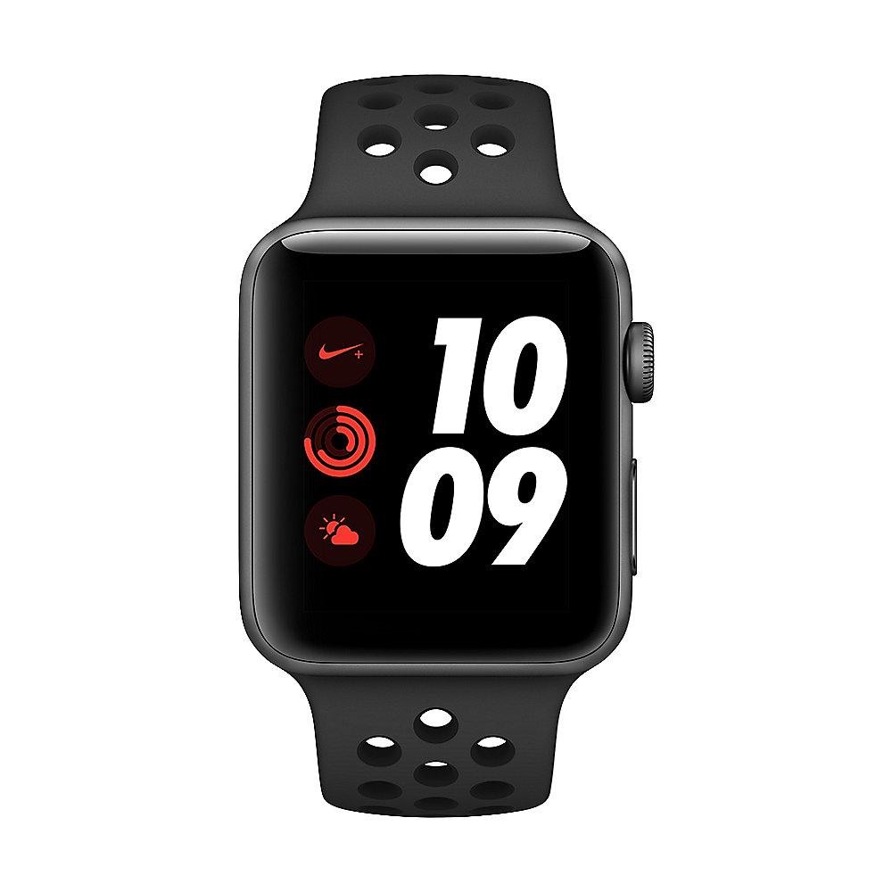 Apple Watch Nike  LTE 42mm Aluminiumgehäuse Space Grau Nike Sportarmband Schwarz