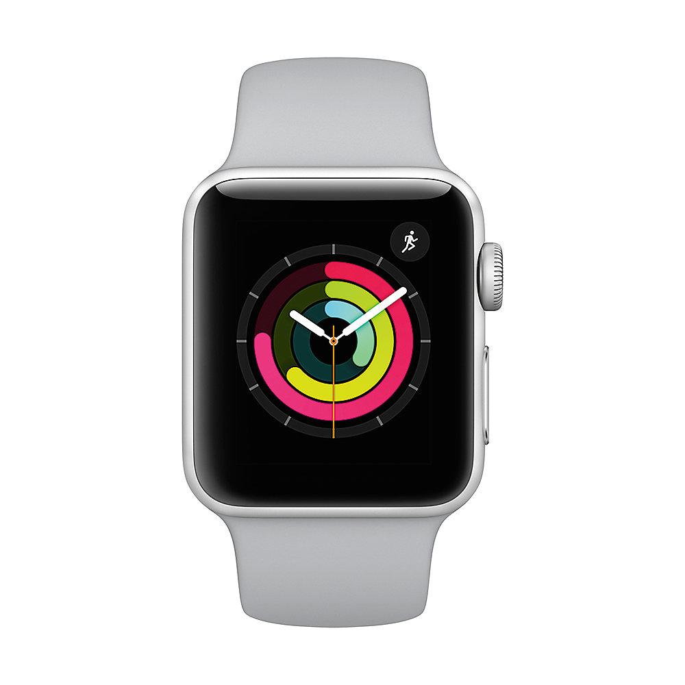 Apple Watch Series 3 GPS 38mm Aluminiumgehäuse Silber mit Sportarmband Nebel