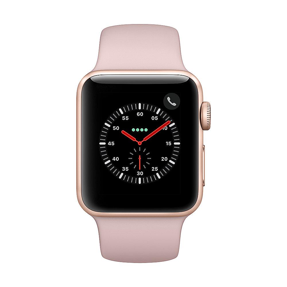 Apple Watch Series 3 LTE 38mm Aluminiumgehäuse Gold Sportarmband Sandrosa