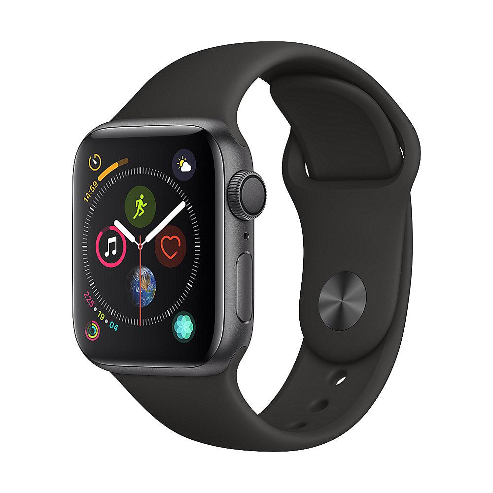 Apple Watch Series 4 GPS 40mm Aluminiumgehäuse Space Grau Sportarmband Schwarz, Apple, Watch, Series, 4, GPS, 40mm, Aluminiumgehäuse, Space, Grau, Sportarmband, Schwarz