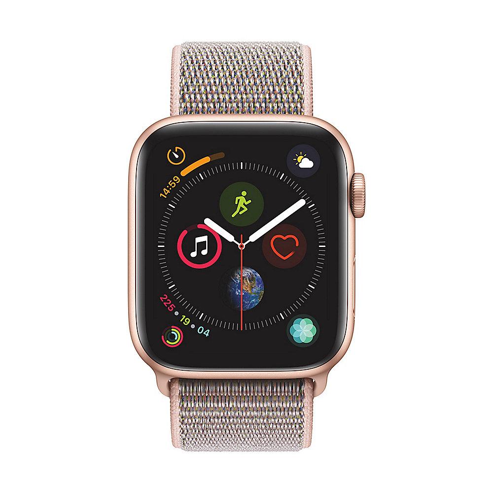 Apple Watch Series 4 GPS 44mm Aluminiumgehäuse Gold mit Sport Loop Sandrosa