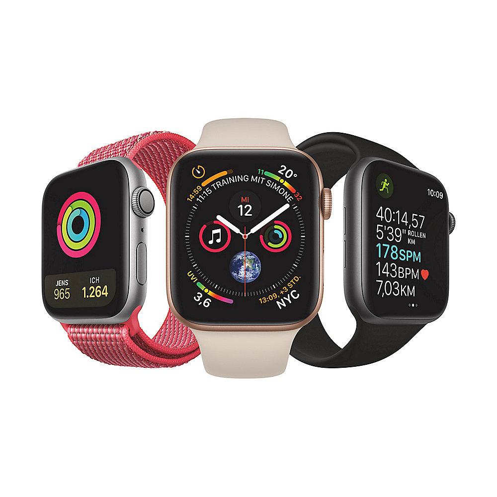 Apple Watch Series 4 GPS 44mm Aluminiumgehäuse Space Grau Sportarmband Schwarz